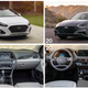 The exterior and interior stylings of the 2019 Sonata (left) and 2020 Sonata (right).